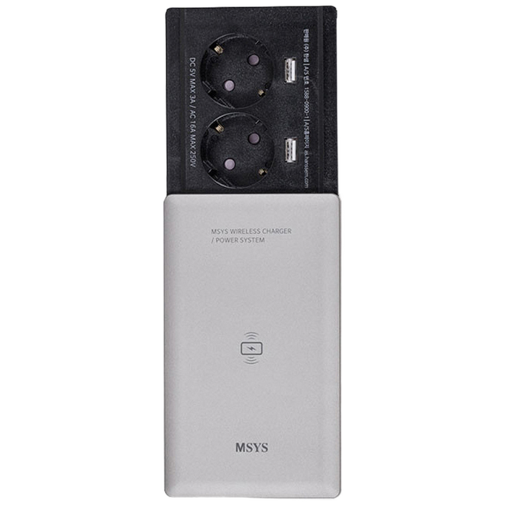 한샘 MSYS 슬라이딩 2구 콘센트 2 in 1 무선 휴대폰충전, 1개