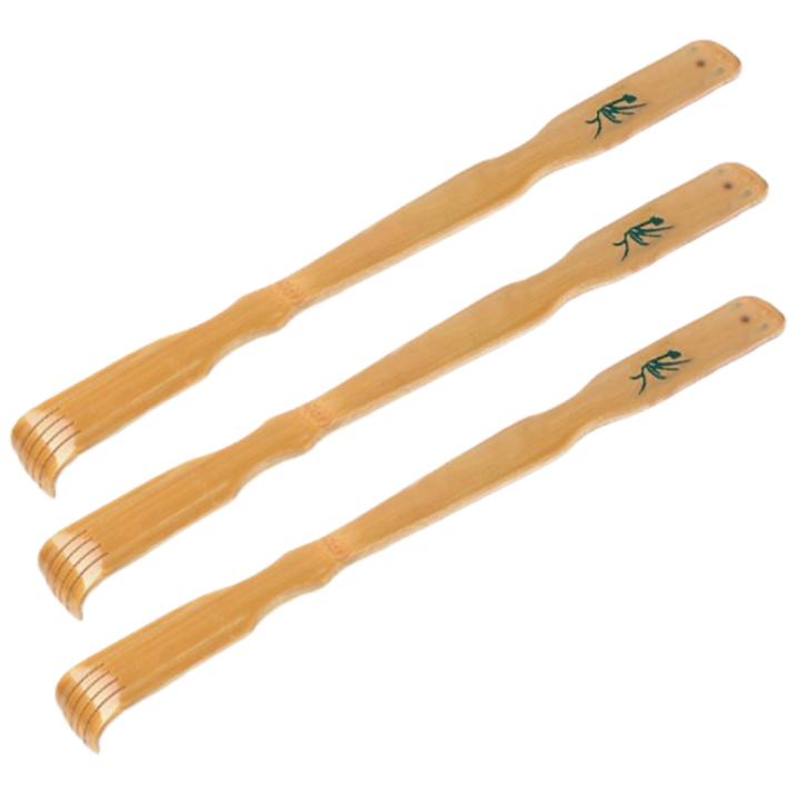 본라이프 대나무 난초 효자손 A급 등긁게 효도손 아버지 할머니 어버이 선물 등긁개, 3개