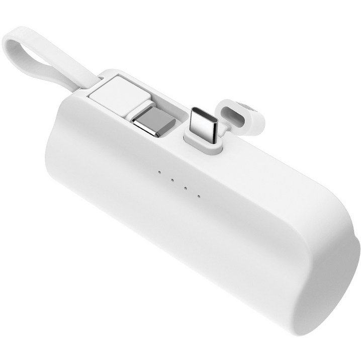 스마텍 2WAY 일체형 보조배터리 5000mAh C타입 젠더 C타입 케이블, STPBDB5 C, 화이트 스마텍 2WAY 일체형 보조배터리 5000mAh C타입 젠더 C타입 케이블, STPBDB5 C, 화이트