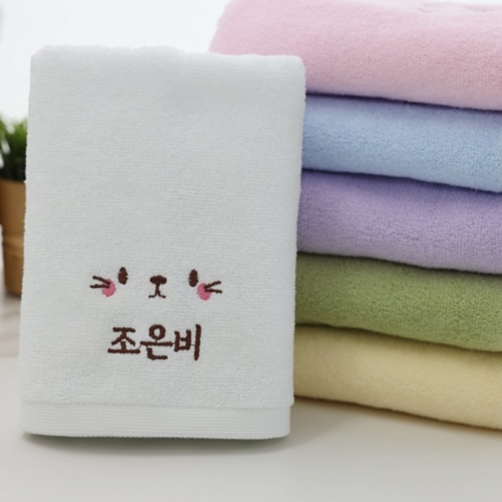 쁘띠맘 파스텔타올 네임자수 어린이집수건 기숙사 유치원준비물 생존수영 영신타올, 토끼, 6개 쁘띠맘 파스텔타올 네임자수 어린이집수건 기숙사 유치원준비물 생존수영 영신타올, 토끼, 6개