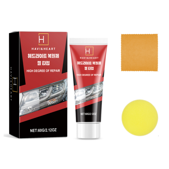 라이프헬퍼 헤드라이트복원제 코팅제 세트 자동차 오토바이 전조등 복원제 UV코팅제, 5개, 60g