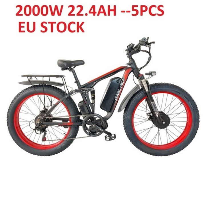 팻바이크 자전거 2000w 듀얼 모터 전기 산악 4 v 22 4ah 풀 서스펜션 도로 ebike 26quot 타이어 전자 v3 mtb velo