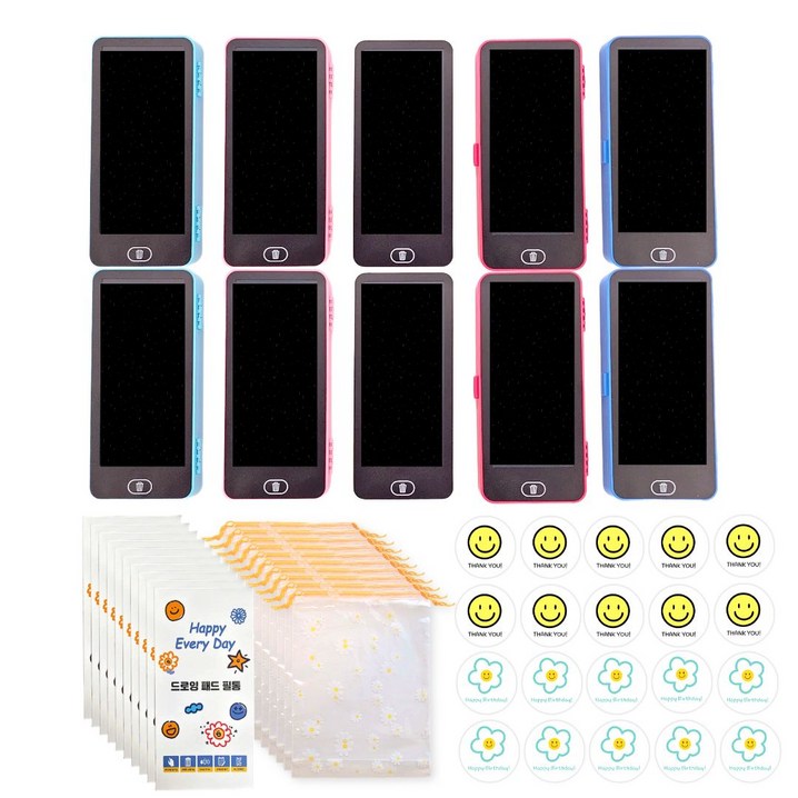 미포리댁 어린이집 생일 답례품 선물 유치원 구디백 유아 LCD 드로잉패드 필통, 10개, 드로잉패드 필통데이지 조리개 세트