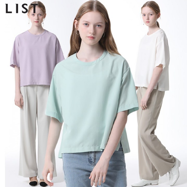 리스트LIST 미니 레터링 라운드넥 블라우스 택가격 138000원 리스트LIST 미니 레터링 라운드넥 블라우스 택가격 138000원