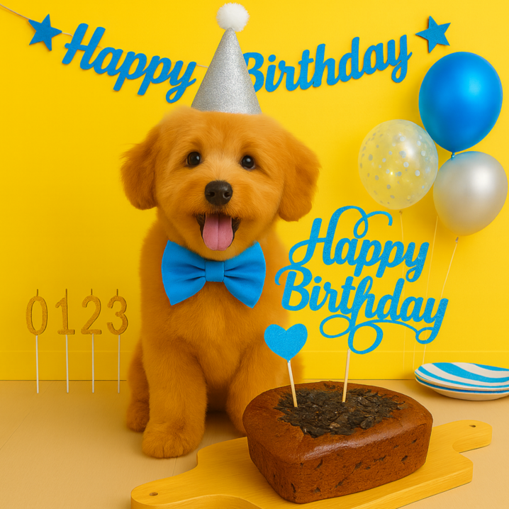 도기머기 강아지 케이크파티용품 세트, 1세트, 소간칩블루, 280g