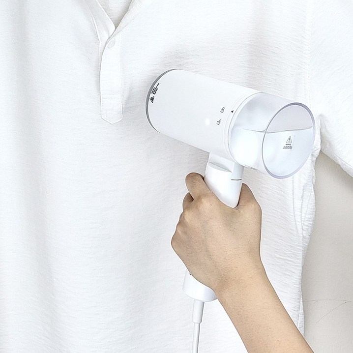 서로앤홈 풀라스 휴대용 스팀다리미 130도 스테인리스헤드 저소음 가정용 핸디형 미니 다리미, 화이트