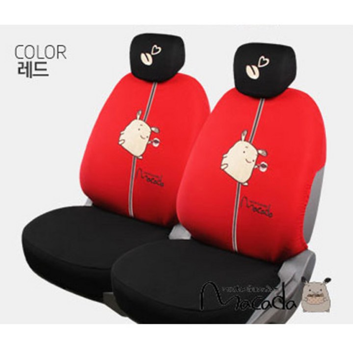 마카다 차량용 패션시트 FREE, 레드, 2개