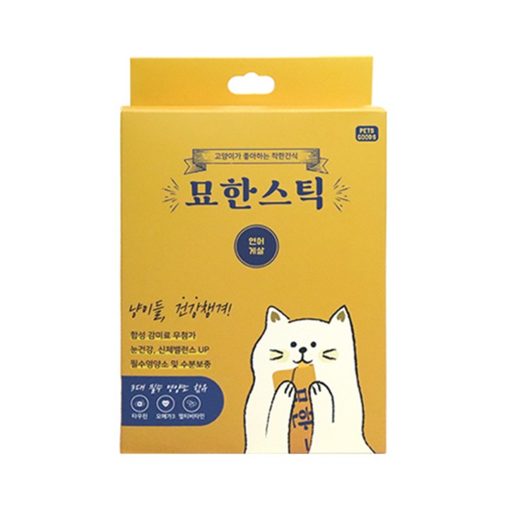 펫츠굿츠 묘한스틱 고양이 간식 15g x 30p, 연어 게살, 1개