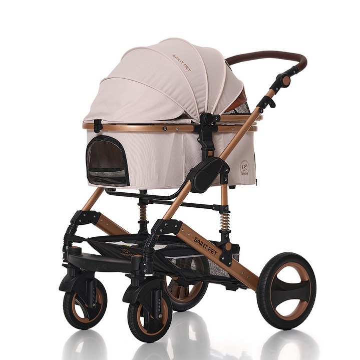 세인트펫 프리미엄 강아지유모차 알루미늄 프레임 30.5cm 대형바퀴 에버메이트 엘리트, 3.아이보리