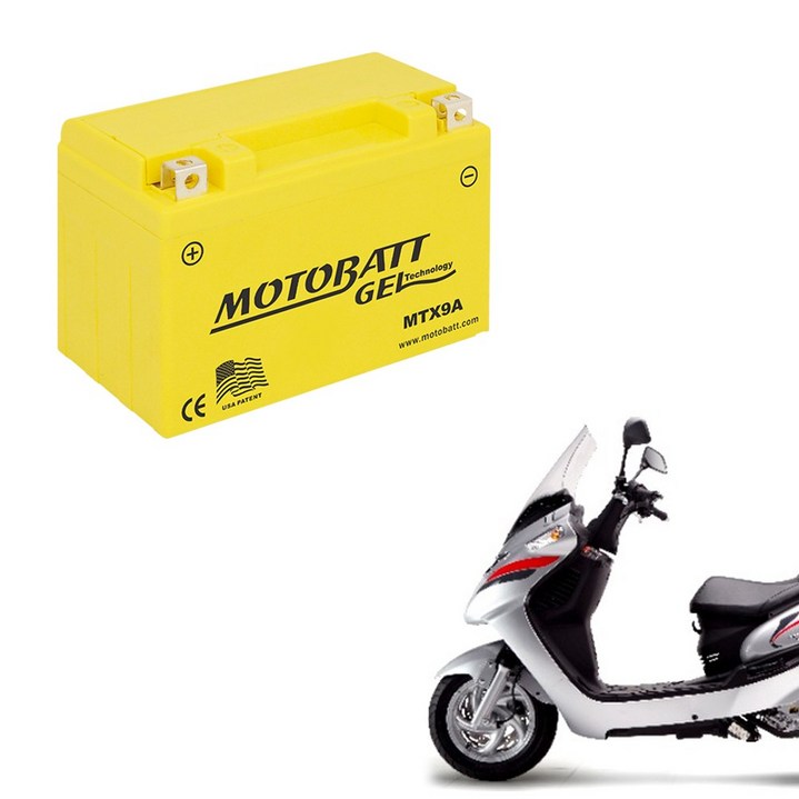 모토뱃젤 오토바이배터리 MTX9A 12V 9AH YTX9-BS 밧데리, 1개