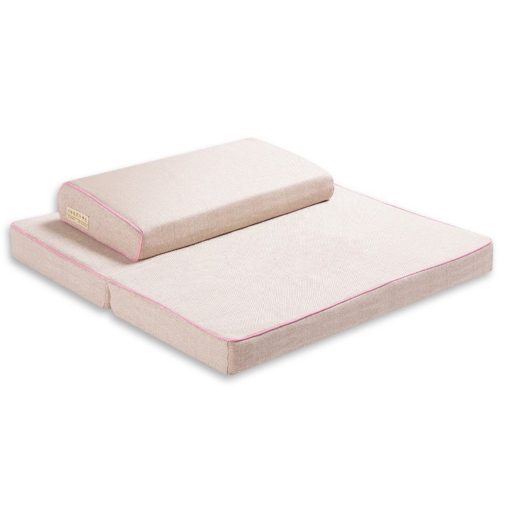 고급원단 접이식 명상 기도 수양 방석 쿠션, 아이보리