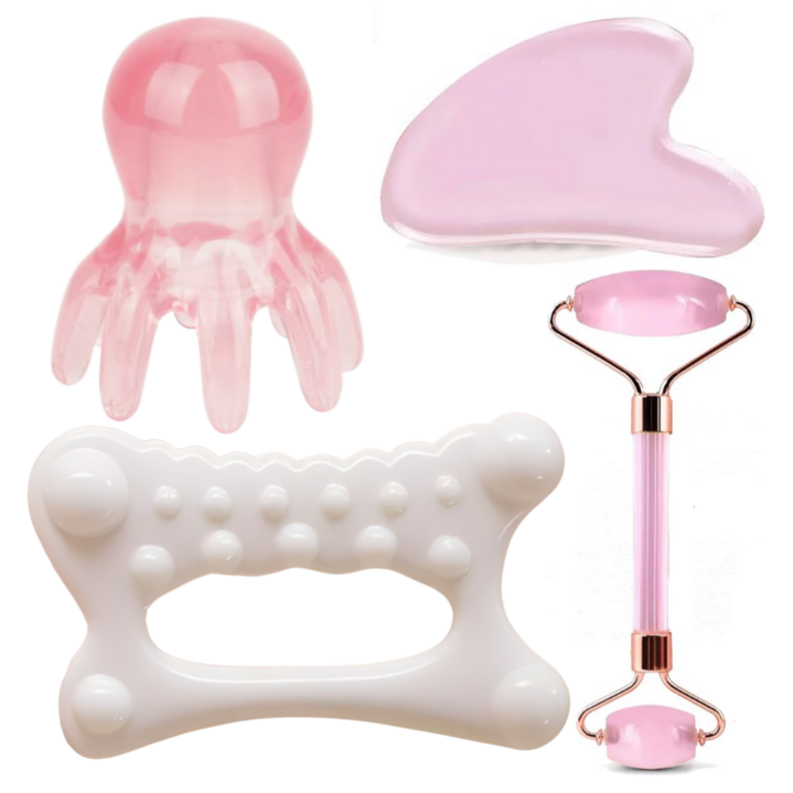 로제브 얼굴 괄사 마사지기 두피 도구, 페어리 핑크, 1개