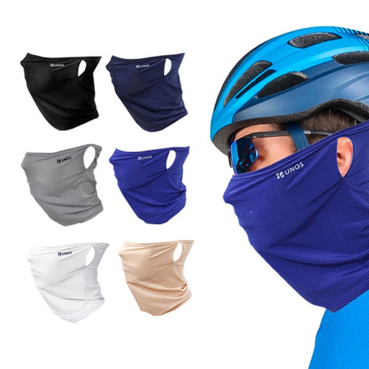 자전거귀마개 냉감 귀걸이형 스포츠 멀티스카프 자외선차단 안면마스크 라이딩 싸이클, 검정색