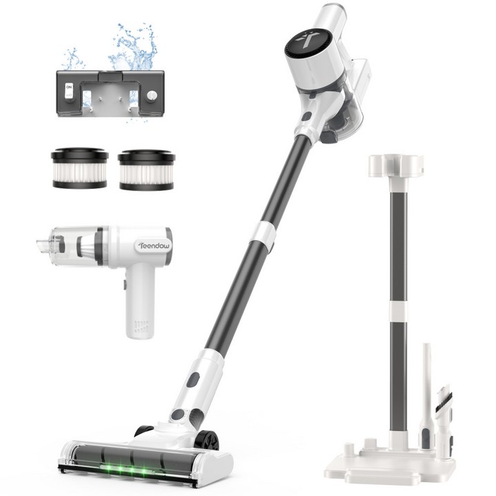 틴도우 차이슨 무선 청소기 BLDC 흡입력 좋은 진공청소기+풀구성+셀프 스탠딩, 화이트