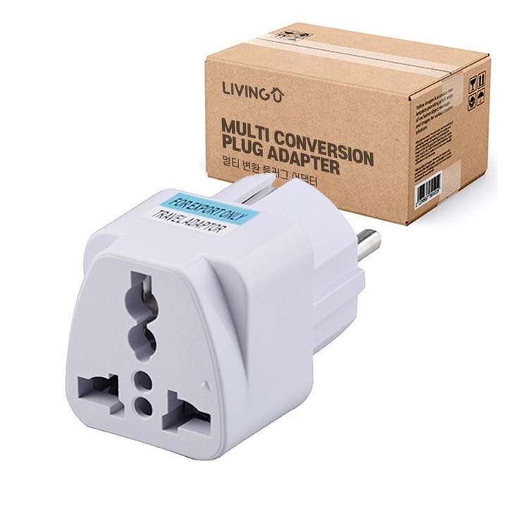 리빙유 멀티 변환 어댑터 콘센트 돼지코 110V 220V 변환, 1개