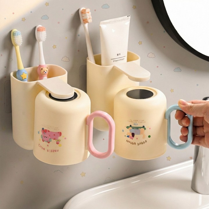 손네즈 자석 칫솔 거치대, 핑크, 1개