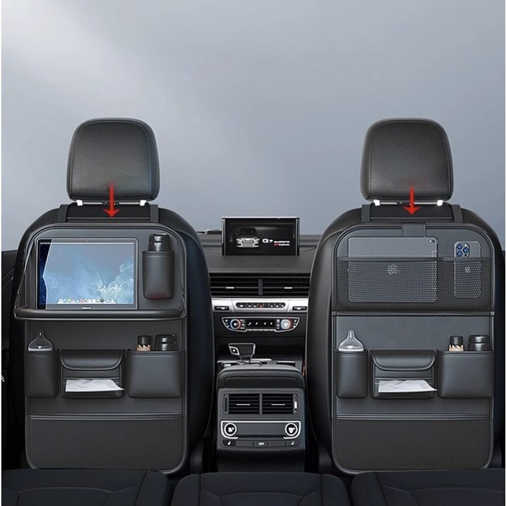 하루꿈 자동차 뒷좌석 테이블 수납포켓 용멀티 킥커버 컵홀더 차량용 콘솔 수납함