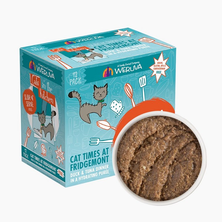 웨루바 캣츠인더키친 파테 파우치 캣 타임즈 앳 프리지먼트 85g 12P (오리, 참치), 1팩, 1020g, 혼합맛