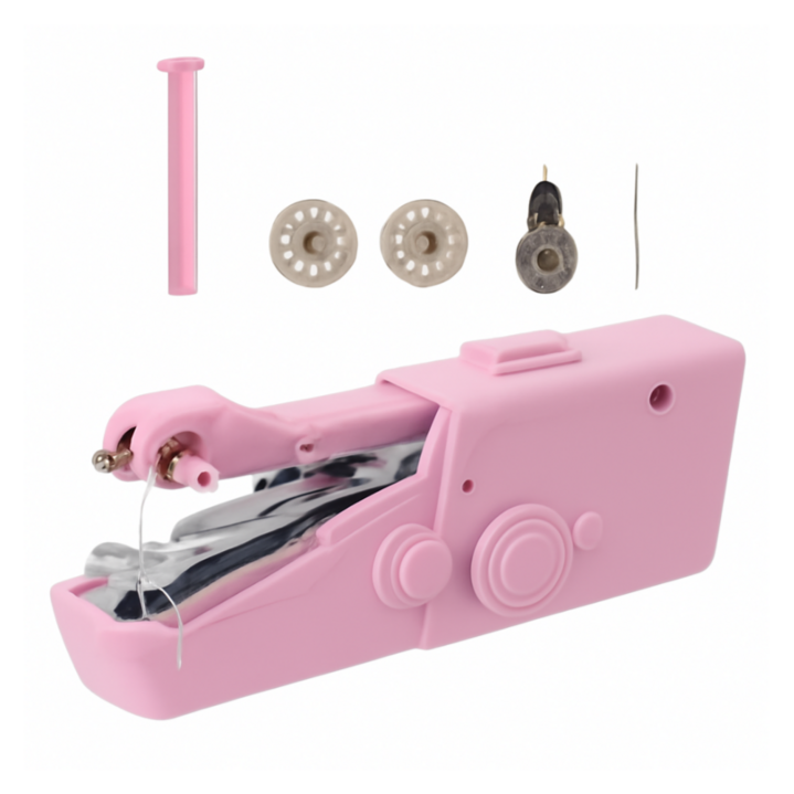 생활의정석 휴대용 미니 핸드 미싱기, 핑크