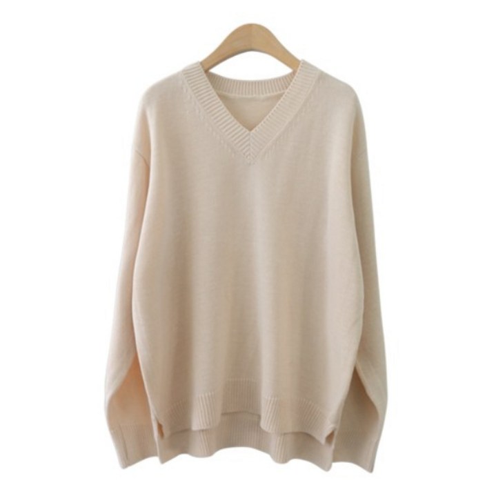 제니트 봄 가을 루즈핏 여성 기본 브이넥 예쁜 니트 니트티 가을니트