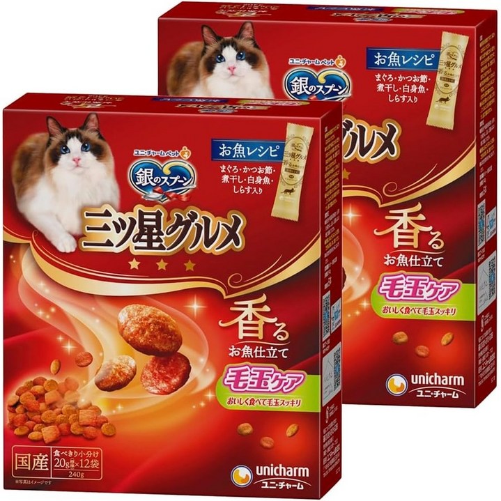 긴노스푼 미쓰보시구루메 헤어볼케어 생선레시피 240g 2개 세트