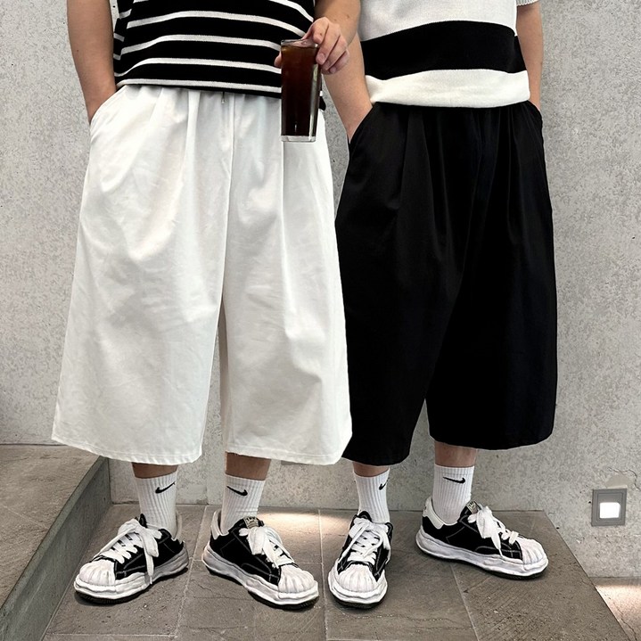 당일출고 8부 버뮤다 치노 팬츠 빅사이즈 와이드 반바지
