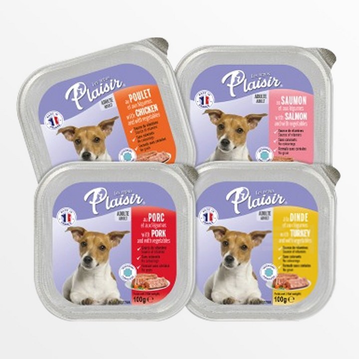 플레이저 프랑스 수입 신선한 육류를 사용한 강아지 캔 파테 타입, 6개, 100g, 치킨&야채