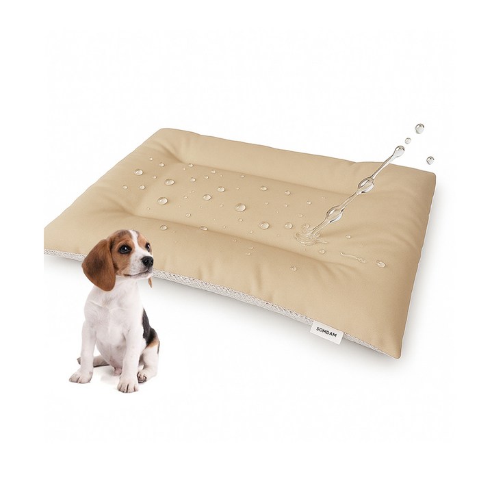 강아지 겨울 방수방석 포근한 쿠션 알러지프리 진드기차단 애견방석 펫방석 애완견 강아지방석, 1개, 베이지