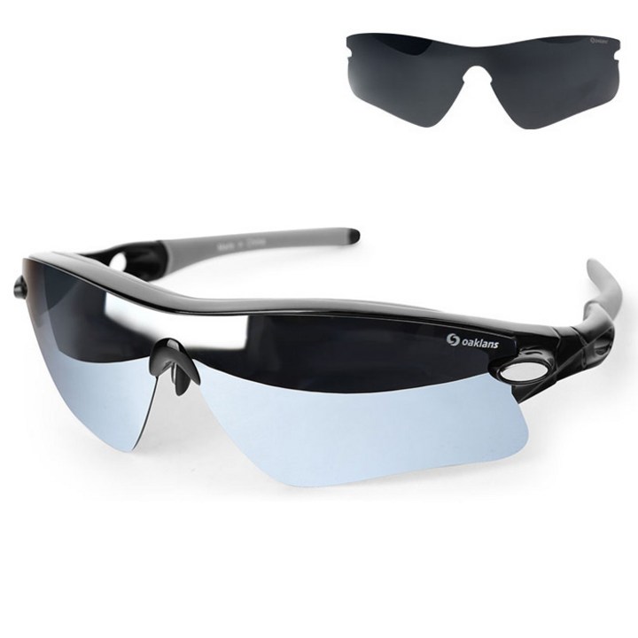 오클랜즈 편광 스포츠 선글라스 + 렌즈 2종 세트 Q360