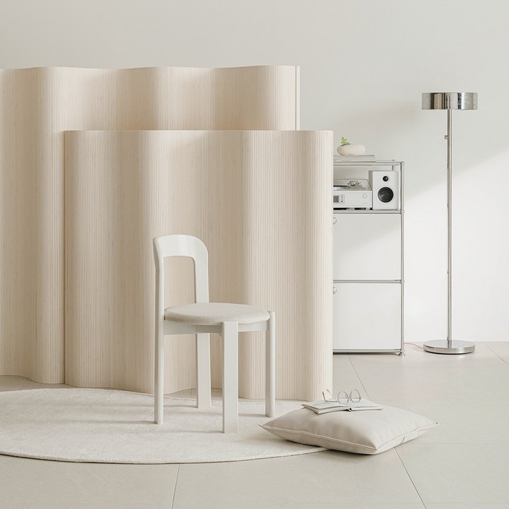 우드레이 롤러블 룸 디바이더 가림막 파티션 공간분리 가벽, 크림