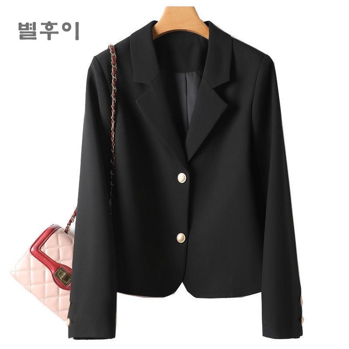 별후이 여성용 데일리 숏 루즈핏 캐주얼 오피스룩 면접복 긴팔 정장 자켓