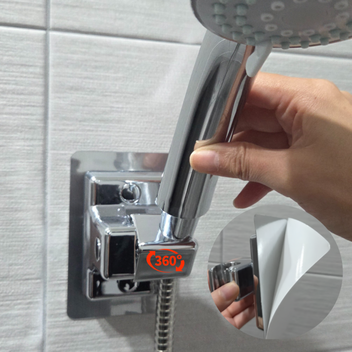 홈토크 무타공 강력 접착 샤워기 거치대 각도조절