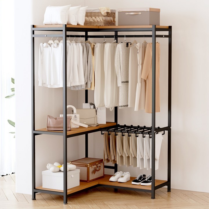 투에스리빙 모던 드레스룸 시스템 행거 옷장, 블랙