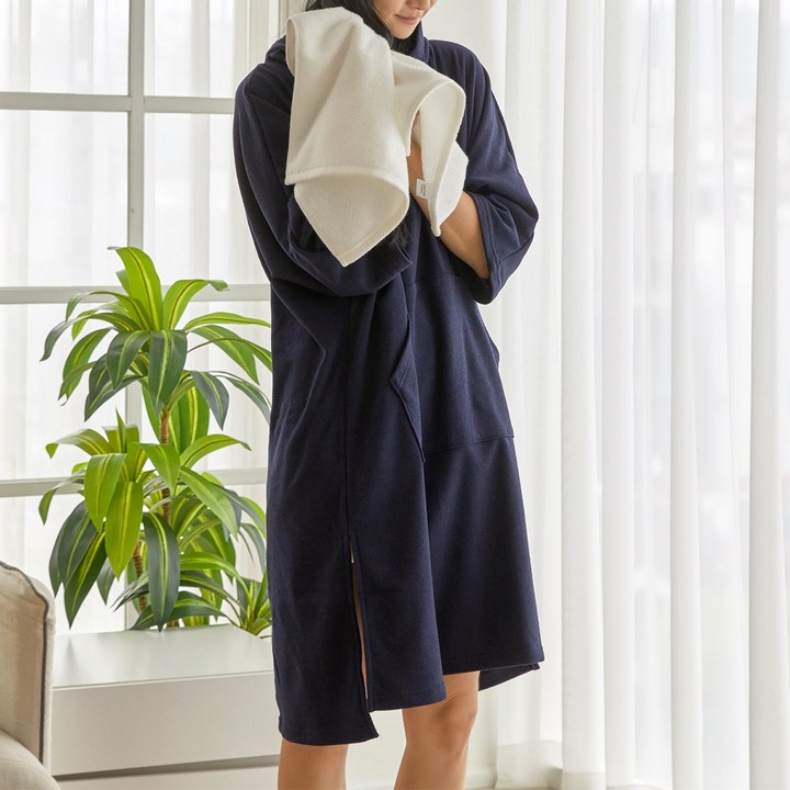 평일당일배송 여성골프가운 100 국내생산 안전인증원단 나인아워즈 여성 샤워 목욕 수영장 가운 비치타올 골프웨어 골프치마, 1개, 네이비