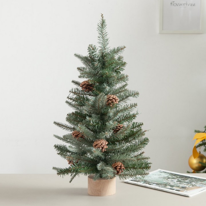크리스마스트리60 고급그레이 솔방울 트리 60cm 크리스마스 나무 TRHMES, 미니트리