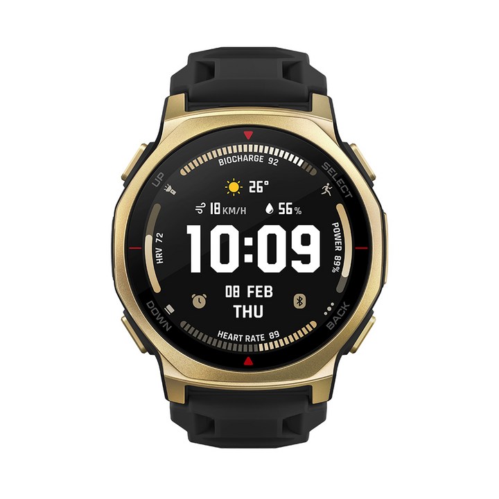 어메이즈핏 스마트워치 T-REX 3 PRO, GPS + 블루투스, 44mm, 블랙 골드