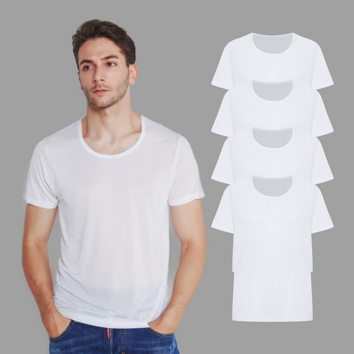 발렌티노크리스티 쿨냉감매쉬 기능성스판 반팔런닝 4종