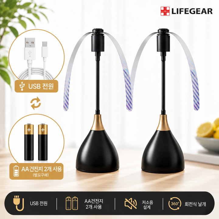 LIFEGEAR 파리 선풍기 플라이팬 2개 구성 파리퇴치기 음식 파리쫒기 회전식 날개 시장 생선 조류 과일가게 마트 시장 파리쫓기 피크닉 바베큐 파티용 날파리 쫓기 회전풍차