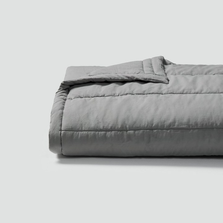 JAJU자주 코튼 워싱 피그먼트 차렵이불SS그레이