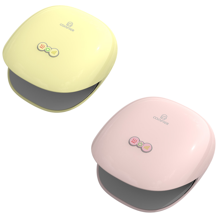 컴피어 에어 무선 충전식 손가락 손 마사지기 핸드 케어 온열 안마기 지압 공기압 CF4803 핑크1개옐로우1개, 핑크옐로우