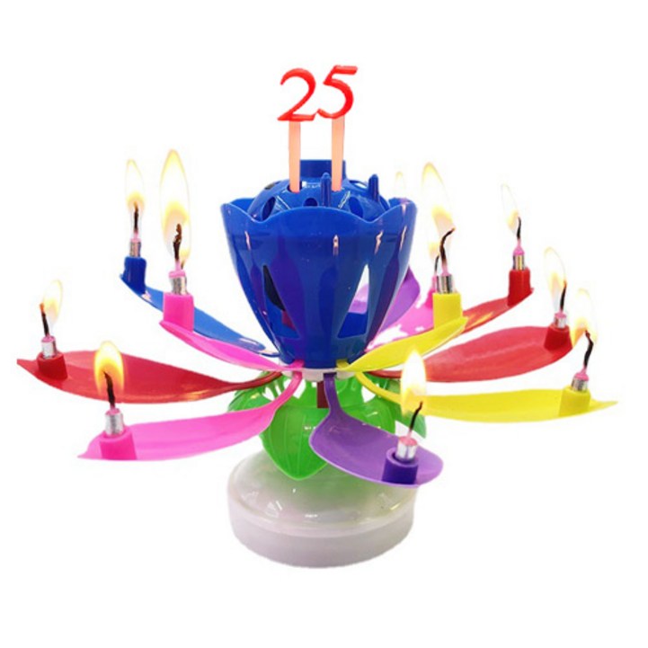 아이템하우스 생일축하 멜로디 연꽃초  숫자세트 2p 3개 1세트, 레인보우3개