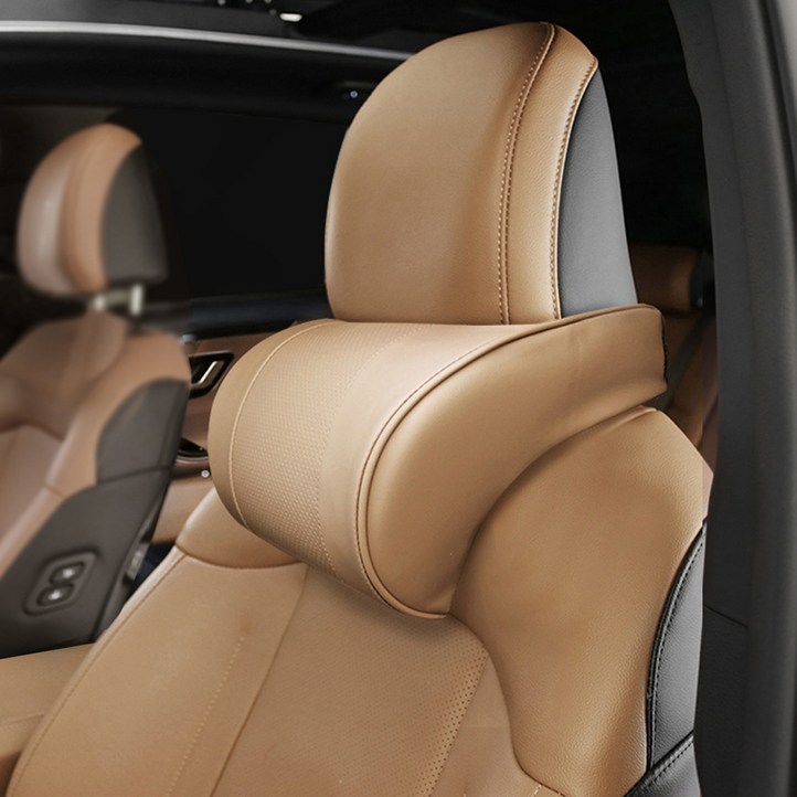 지엠지모터스 차량용 헤드레스트 가죽 메모리폼 NEW 리얼넥 목쿠션