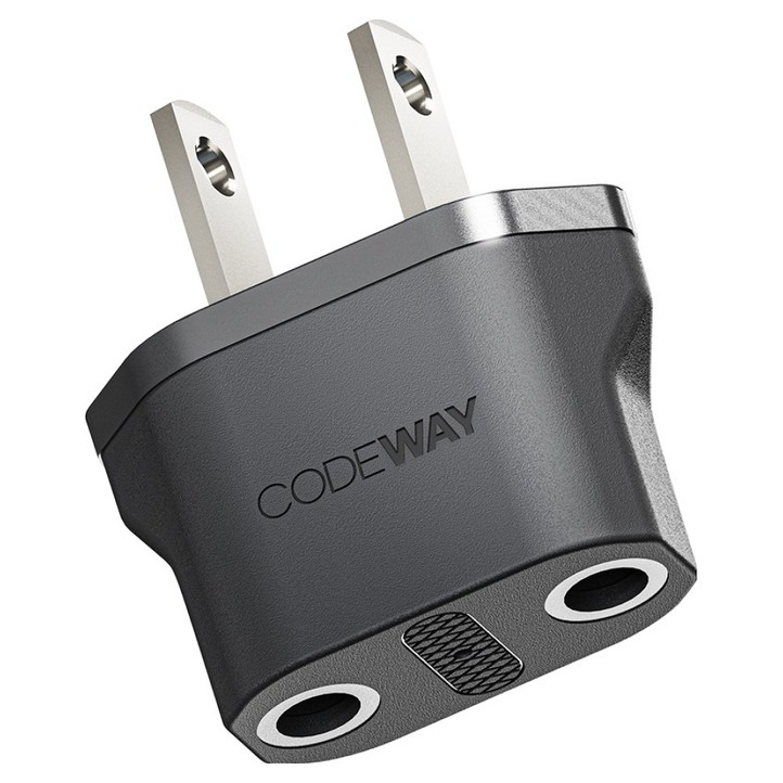 코드웨이 돼지코 220V 변환 110V 플러그 여행용 어댑터 블랙 35x40mm