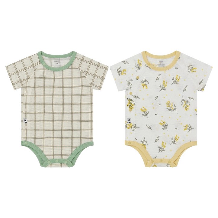 코니 신생아용 코튼메쉬 바디수트 2종 세트