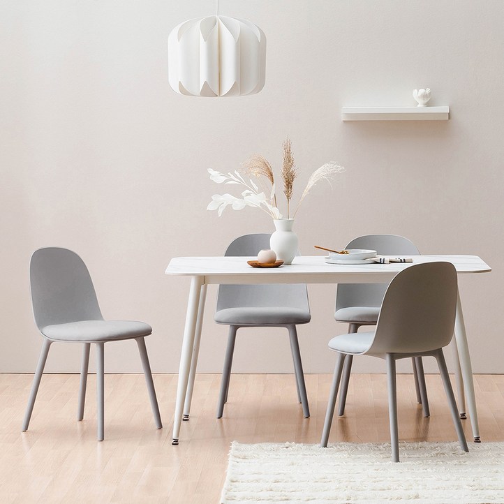 웰퍼니쳐 플레 포세린 세라믹 1400 식탁  의자 4p 세트 4인용 방문설치