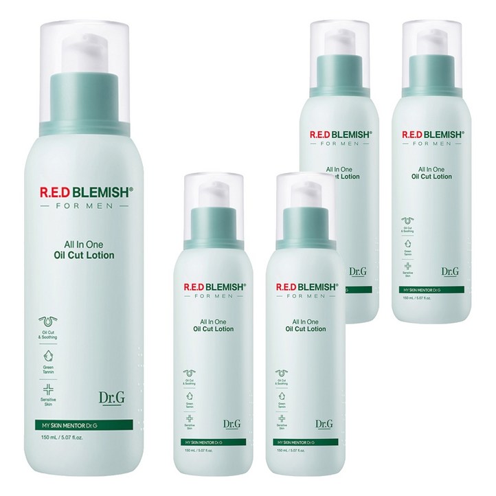 닥터지 레드 블레미쉬 포 맨 오일 컷 로션 올인원, 150ml, 5개