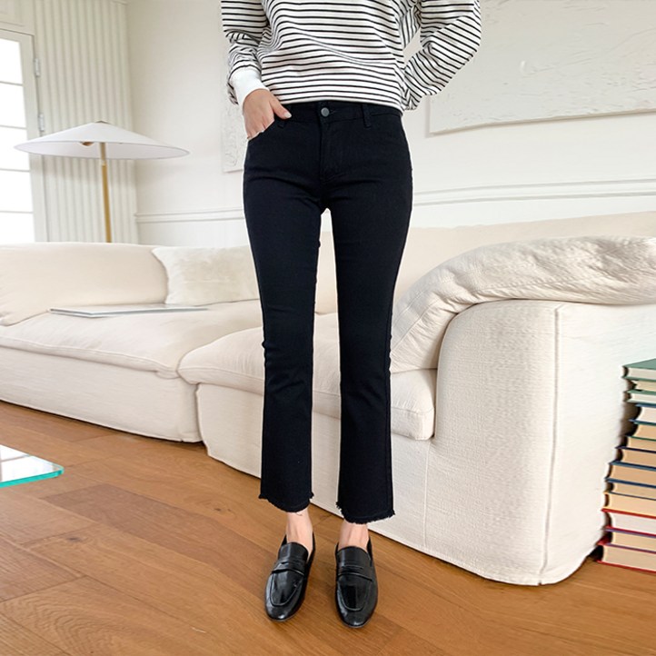 빼빼 여성용 로우라이즈 면팬츠