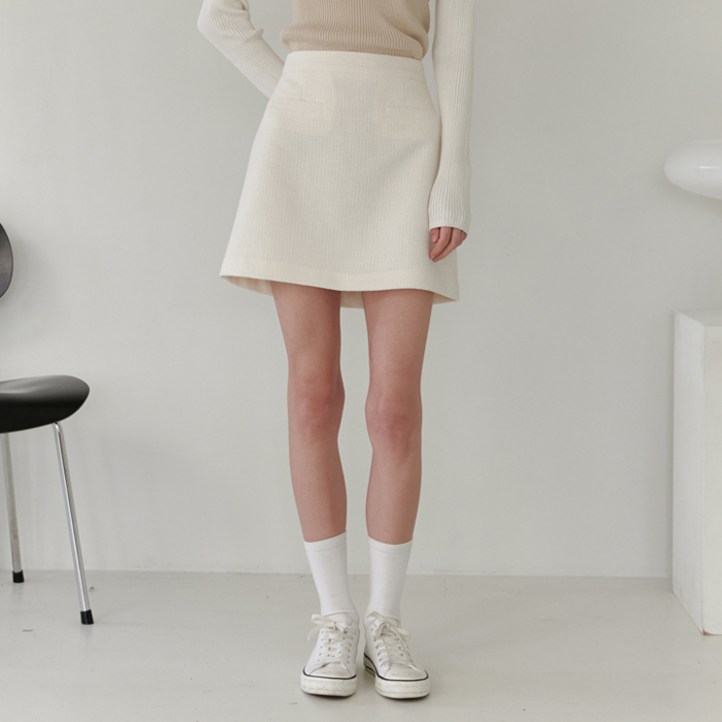 엽페 ROUND TWEED SKIRT