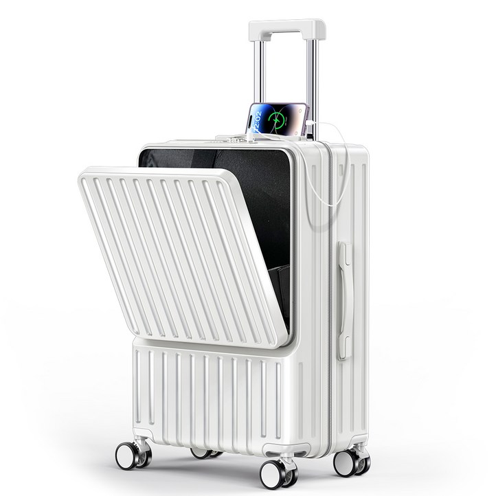 Moteur  캐리어  기내용 중대형 여행용 캐리어  컵홀더 USB연결젠더 여행짐  노트북 수납 가능  수화물