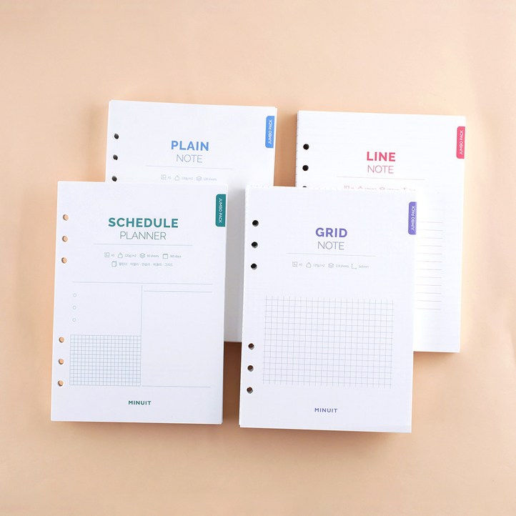 미뉴잇 6공 다이어리 속지 바인더 점보팩